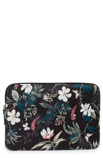 Kate Spade New York Botanical Print 13-inch Laptop Sleeve - Black