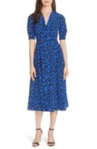 Women's Dvf Cinch Sleeve Shirtdress - Blue/green