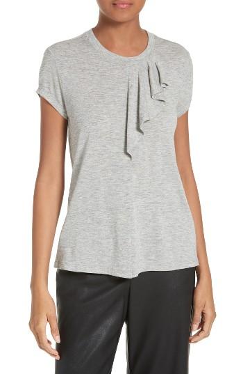 Women's Rebecca Taylor Ruffled Jersey Top - Grey