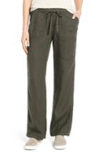 Women's Caslon Drawstring Linen Pants - Green