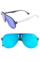 Men's Carrera Eyewear 99mm Shield Sunglasses - Matte Blue/ Blue