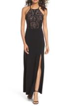 Women's Morgan & Co. Sequin Halter Gown /8 - Black