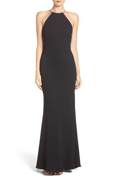 Women's Xscape Chain Neck Crepe Gown