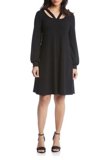 Women's Karen Lane Cutout Neck Sweater Dress - Black