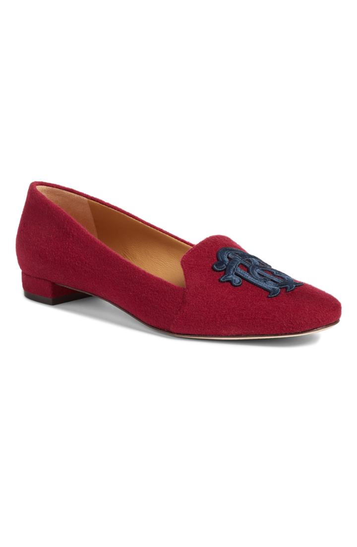 Women's Tory Burch Antonia Monogram Loafer .5 M - Red