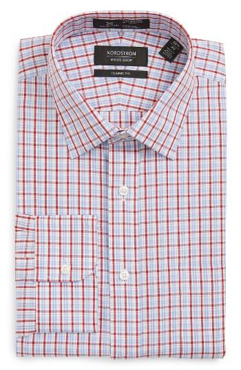 Men's Nordstrom Men's Shop Smartcare(tm) Classic Fit Plaid Dress Shirt .5 32 - Red