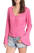 Women's Mimi Chica Tie Back Bell Sleeve Top - Red