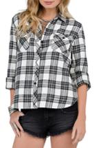 Women's Volcom Kindling Plaid Top - White