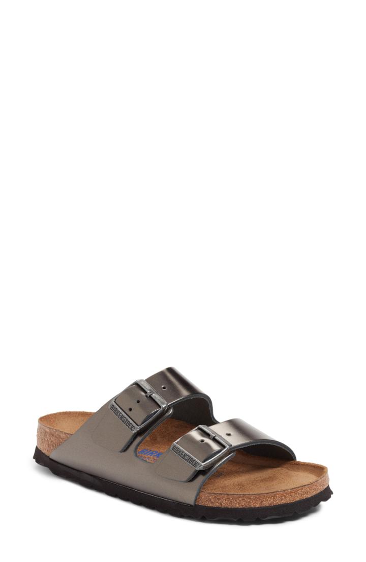 Women's Birkenstock Arizona Soft Footbed Sandal -5.5us / 36eu B - Metallic
