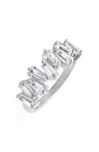 Women's Cz By Kenneth Jay Lane Jagged Baguette Cubic Zirconia Band Ring