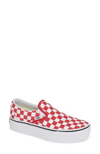 Women's Vans Platform Slip-on Sneaker M - Red