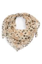 Women's Alexander Mcqueen Fo Leop Chiffon Scarf, Size - Black
