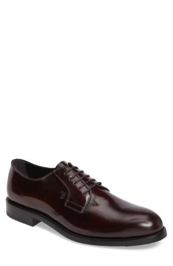 Men's Tod's Plain Toe Derby .5us / 7.5uk - Burgundy