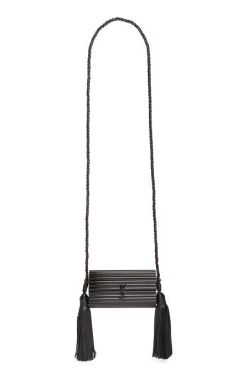 Saint Laurent 'opium' Tasseled Minaudiere - Black