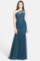 Women's Amsale One-shoulder Tulle Mermaid Gown