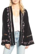 Women's Willow & Clay Embroidered Velvet Jacket, Size - Black