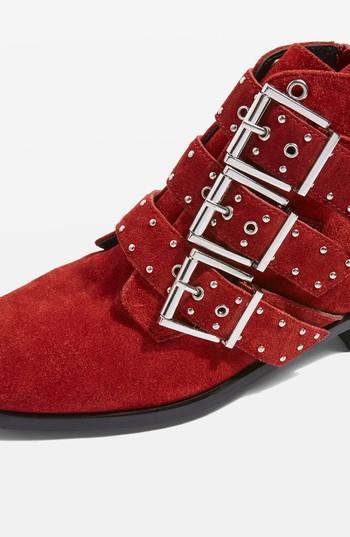 Women's Topshop Krown Studded Bootie .5us / 38eu - Red