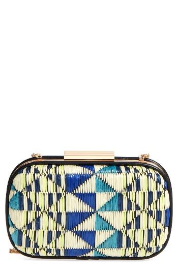 Natasha Geo Woven Box Clutch -