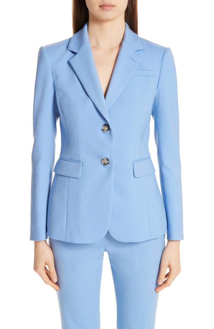 Women's Altuzarra Two-button Stretch Wool Jacket Us / 46 Fr - Blue
