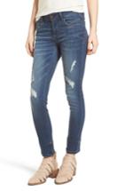 Women's 1822 Denim Casey Distressed Ankle Zip Skinny Jeans - Blue