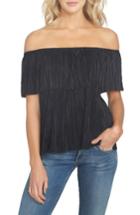 Women's 1.state Off The Shoulder Plisse Top, Size - Black