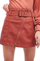 Women's Free People Feelin' Fresh Faux Leather Moto Skirt - Brown