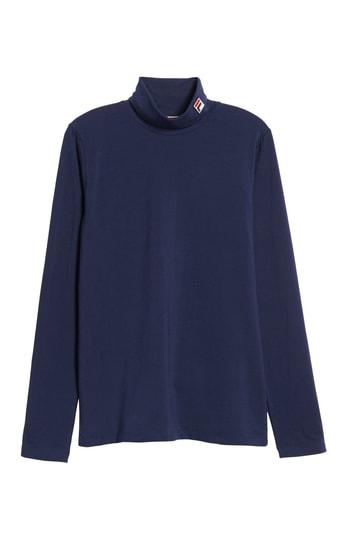 Men's Fila Logo Applique Turtleneck, Size - Blue