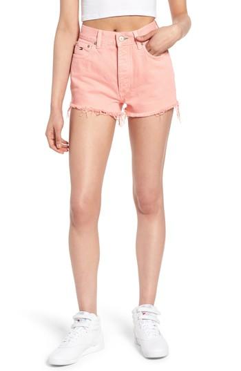 Women's Tommy Jeans Fray Hem Denim Shorts - Pink