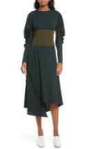 Women's Tibi Lace-up Knit Corset, Size - Green