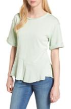 Women's Caslon Mixed Seam Short Sleeve Sweatshirt - Green