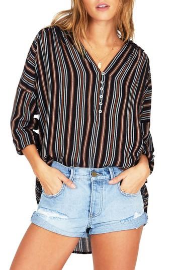 Women's Amuse Society Sunny Shores Stripe Top - Black