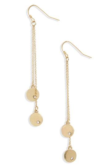 Women's Canvas Linear Disc Earrings