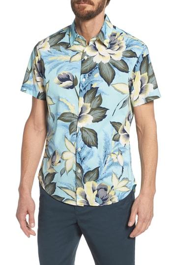 Men's Bonobos Riviera Slim Fit Floral Print Sport Shirt, Size R - Blue