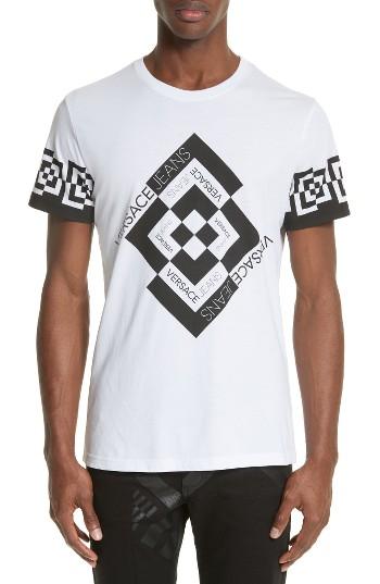 Men's Versace Jeans Greek Key Crewneck T-shirt - White