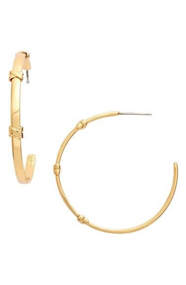 Women's Tory Burch Wrap Detail Hoop Earrings