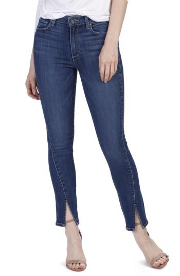Women's Paige Julia High Waist Straight Leg Jeans With Twisted Seams - Blue