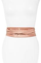 Women's Ada Handmade Leather Wrap Belt, Size - Peach