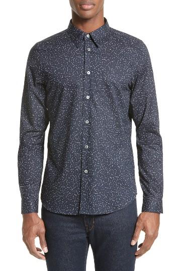 Men's Ps Paul Smith Extra Trim Fit Constellation Print Sport Shirt - Blue