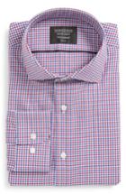 Men's Nordstrom Men's Shop Tech-smart Trim Fit Check Stretch Dress Shirt .5 32/33 - Purple
