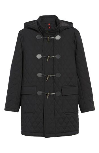 Men's Sanyo Francisco Quilted Duffle Coat, Size - Black