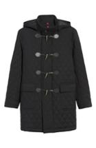 Men's Sanyo Francisco Quilted Duffle Coat, Size - Black
