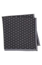 Men's Ted Baker London Starburst Geometric Silk Pocket Square, Size - Black
