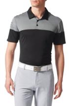 Men's Adidas 3 Stripe Block Golf Polo - Black