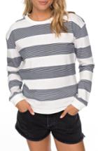 Women's Roxy Echo Moments Stripe Pullover - Ivory