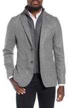 Men's Ted Baker London Dual Look Herringbone Jacket (m) - Grey