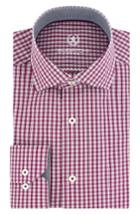 Men's Bugatchi Trim Fit Plaid Dress Shirt .5 - Red