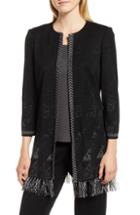 Women's Ming Wang Woven Floral & Knit Jacket