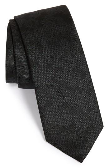 Men's The Tie Bar Floral Silk Tie, Size - Black
