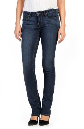 Women's Paige Transcend - Skyline Straight Leg Jeans - Blue