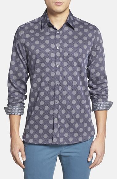 Men's Ted Baker London 'grettel' Slim Fit Dot Print Sport Shirt